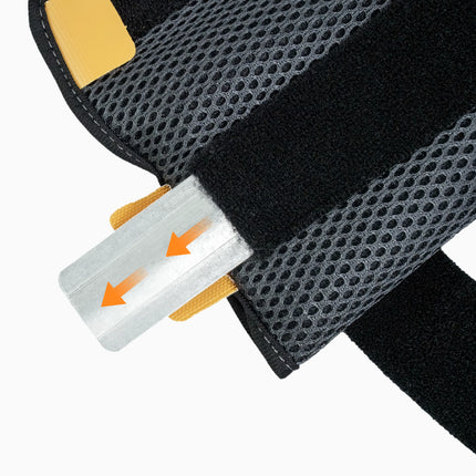 Close-up of a black and gray fabric with mesh pattern, showing texture details.