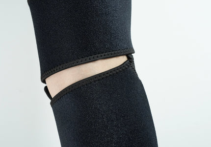 close-up back view of knee brace worn