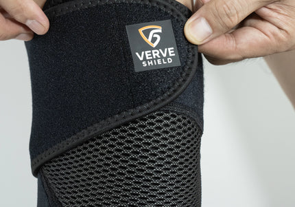 knee brace close-up with logo