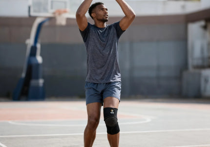 compresseion knee brace worn playing basketball