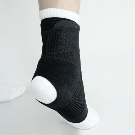 Black ankle support brace on a white background